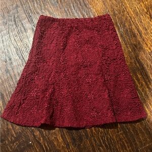 Nanette Lepore Rich Red Lace Skirt